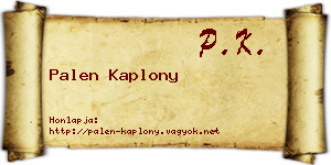 Palen Kaplony névjegykártya